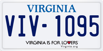 VA license plate VIV1095