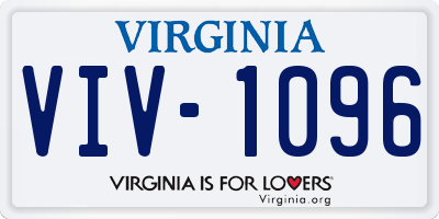 VA license plate VIV1096