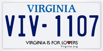 VA license plate VIV1107