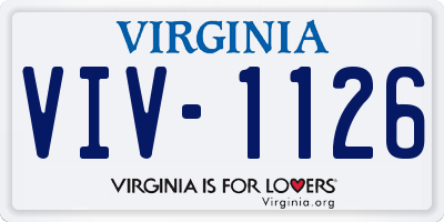 VA license plate VIV1126