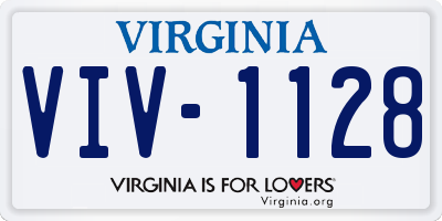 VA license plate VIV1128