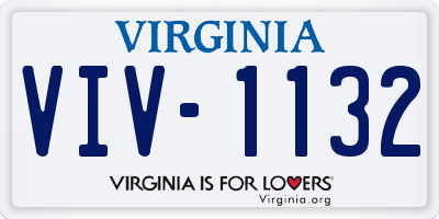 VA license plate VIV1132
