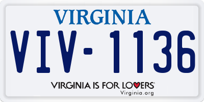 VA license plate VIV1136