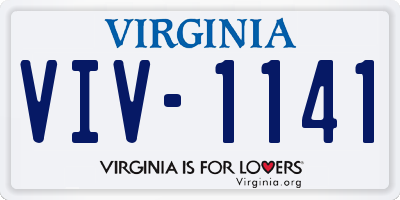 VA license plate VIV1141