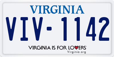 VA license plate VIV1142