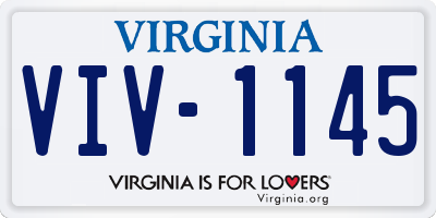 VA license plate VIV1145