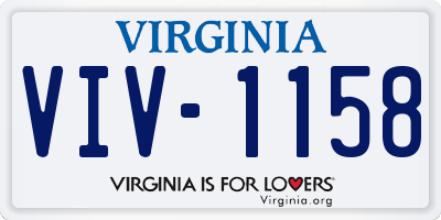 VA license plate VIV1158