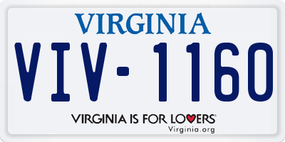 VA license plate VIV1160