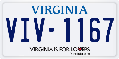 VA license plate VIV1167