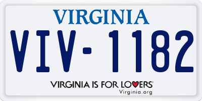 VA license plate VIV1182