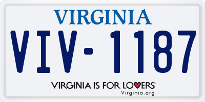 VA license plate VIV1187