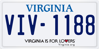 VA license plate VIV1188