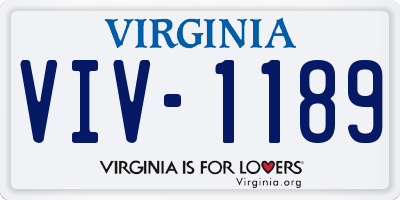 VA license plate VIV1189
