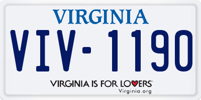 VA license plate VIV1190