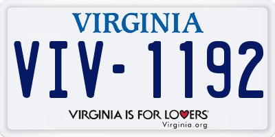 VA license plate VIV1192