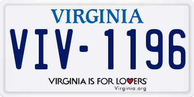 VA license plate VIV1196