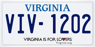 VA license plate VIV1202