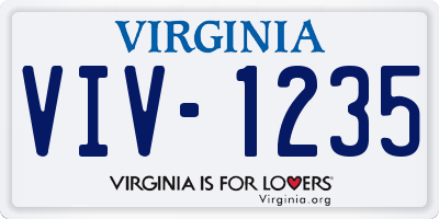 VA license plate VIV1235