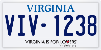 VA license plate VIV1238