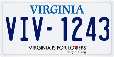 VA license plate VIV1243