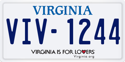 VA license plate VIV1244