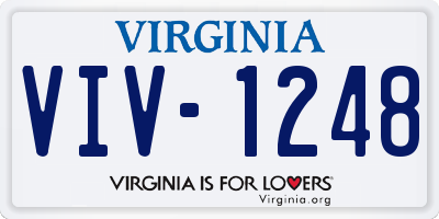 VA license plate VIV1248