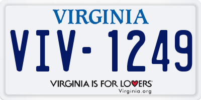 VA license plate VIV1249