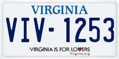 VA license plate VIV1253