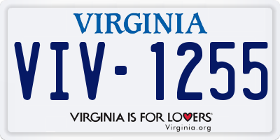 VA license plate VIV1255