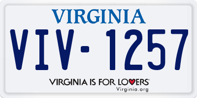 VA license plate VIV1257