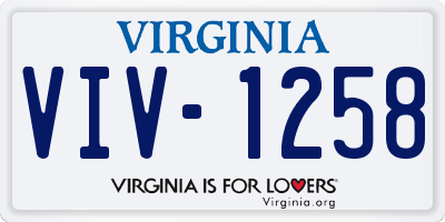 VA license plate VIV1258