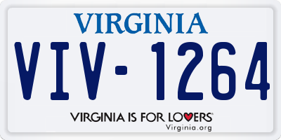 VA license plate VIV1264