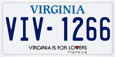 VA license plate VIV1266