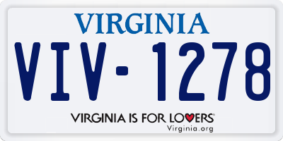 VA license plate VIV1278