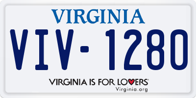 VA license plate VIV1280