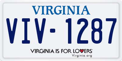 VA license plate VIV1287