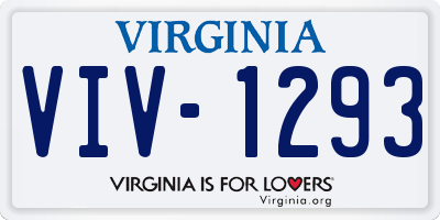 VA license plate VIV1293