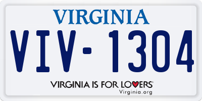VA license plate VIV1304