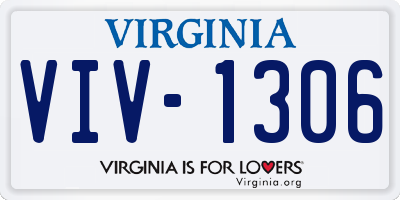 VA license plate VIV1306