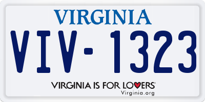 VA license plate VIV1323