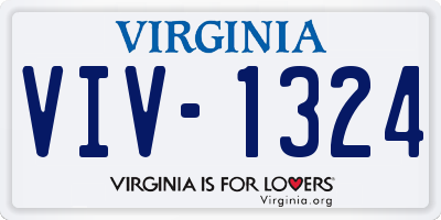 VA license plate VIV1324