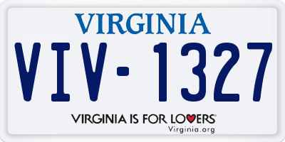 VA license plate VIV1327
