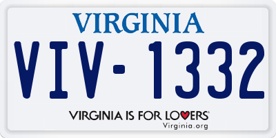 VA license plate VIV1332