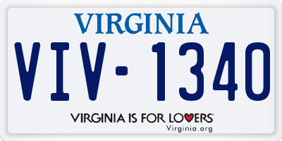 VA license plate VIV1340