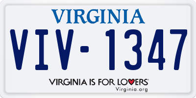 VA license plate VIV1347