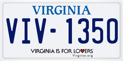 VA license plate VIV1350