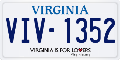 VA license plate VIV1352