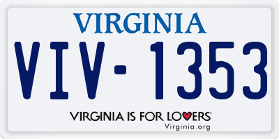 VA license plate VIV1353