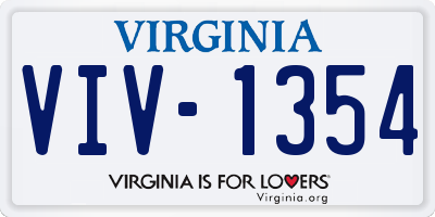 VA license plate VIV1354