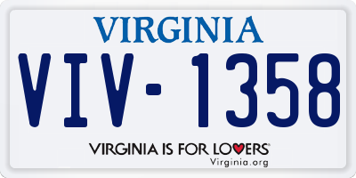 VA license plate VIV1358